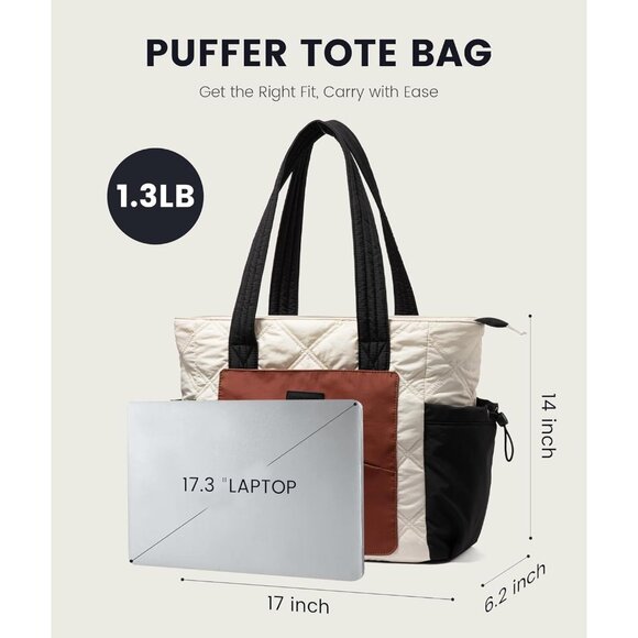 Puffer Tote Bag for Women - Spacious, Stylish & Perfect for Daily Travel - Picture 8 of 9